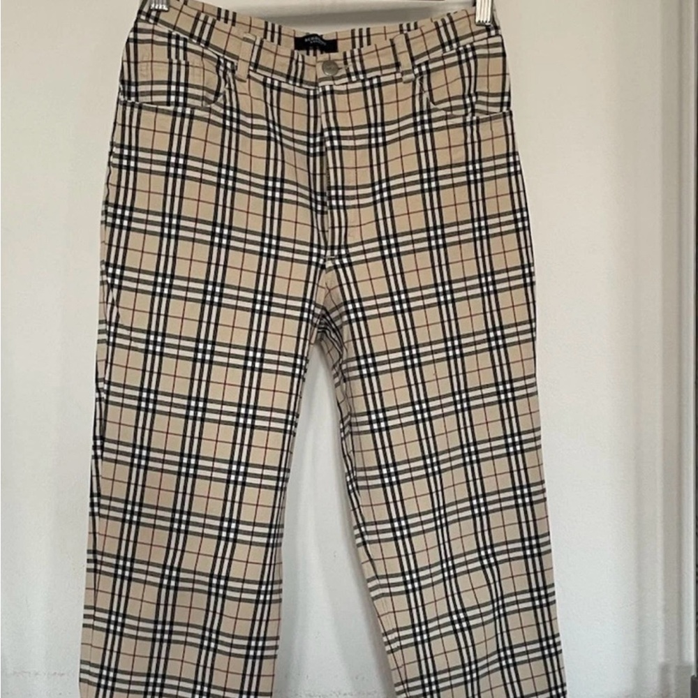 Burberry Black and Tan Chinos with Classic Check Pattern